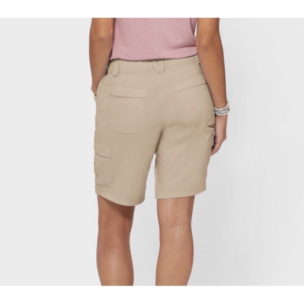 Duluth Trading Co. Dry on the Fly 10" Cargo Shorts Women's 8 Stone Hiking $80 - Picture 2 of 9